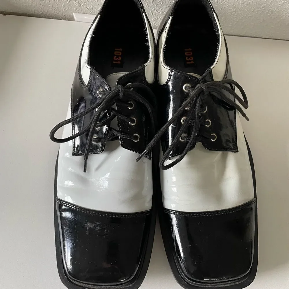 1031 Oxford Black and White Dress Shoes Men's Size 12